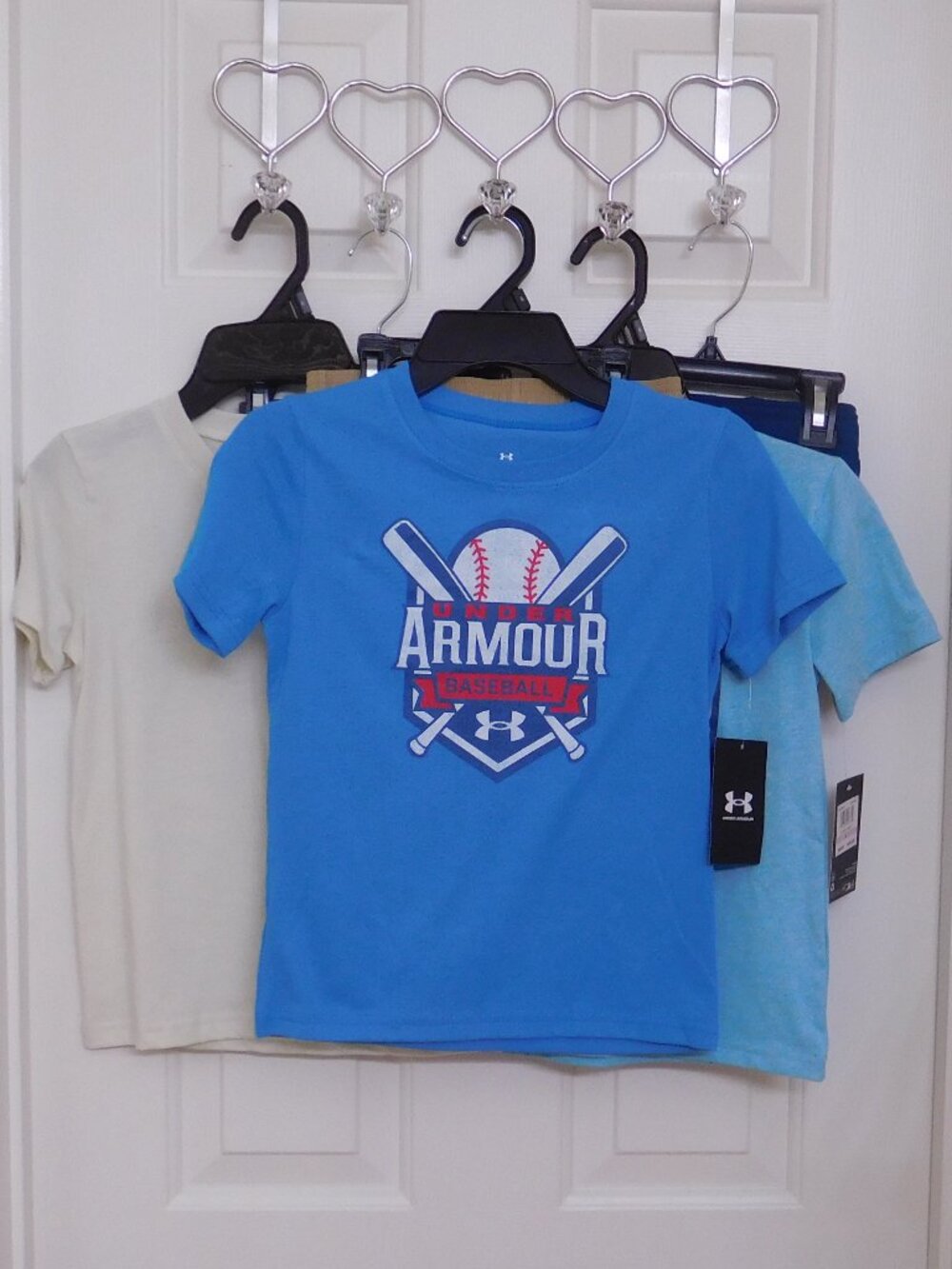 NWT 3 Under Armour 2pc Shirt & Shorts Sets Blue Baseball Olive Freedom sz 6